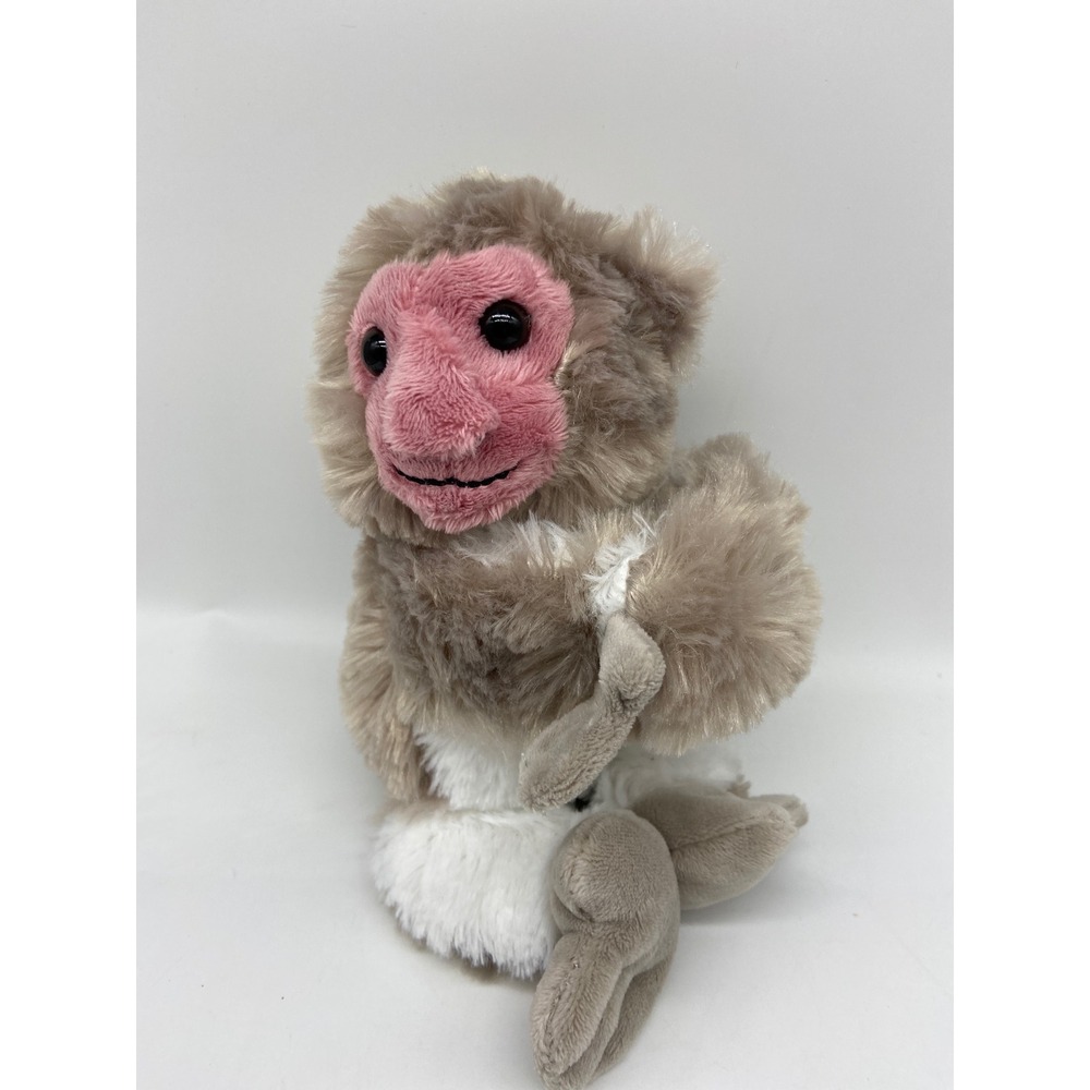 Wild Republic Japanese Macaque Snow Monkey Plush Wrist Hugger Pink 8"